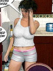 Eager mum with large ripe jugs attacks her teenage son`s boner in the night