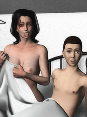 Sly dude replaces the dildo in his sister`s squelching twat with his cock