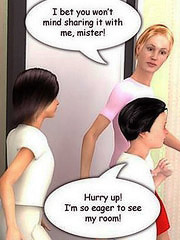 3d incest  miniature blondie with pigtails lets her fat daddy stretch her virgin ass