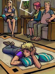 Toon honey suffering from her grandpa's experiments with Viagra